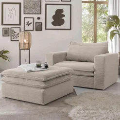 Relaxsessel*Pharao24 Loft Sessel mit Hocker Edance
