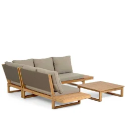 Sitzgruppen*Pharao24 Lounge Ecksofa mit Tisch Vanaea