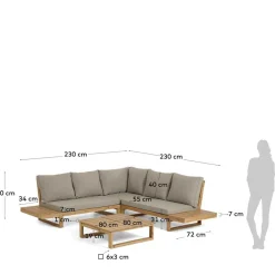 Sitzgruppen*Pharao24 Lounge Ecksofa mit Tisch Vanaea