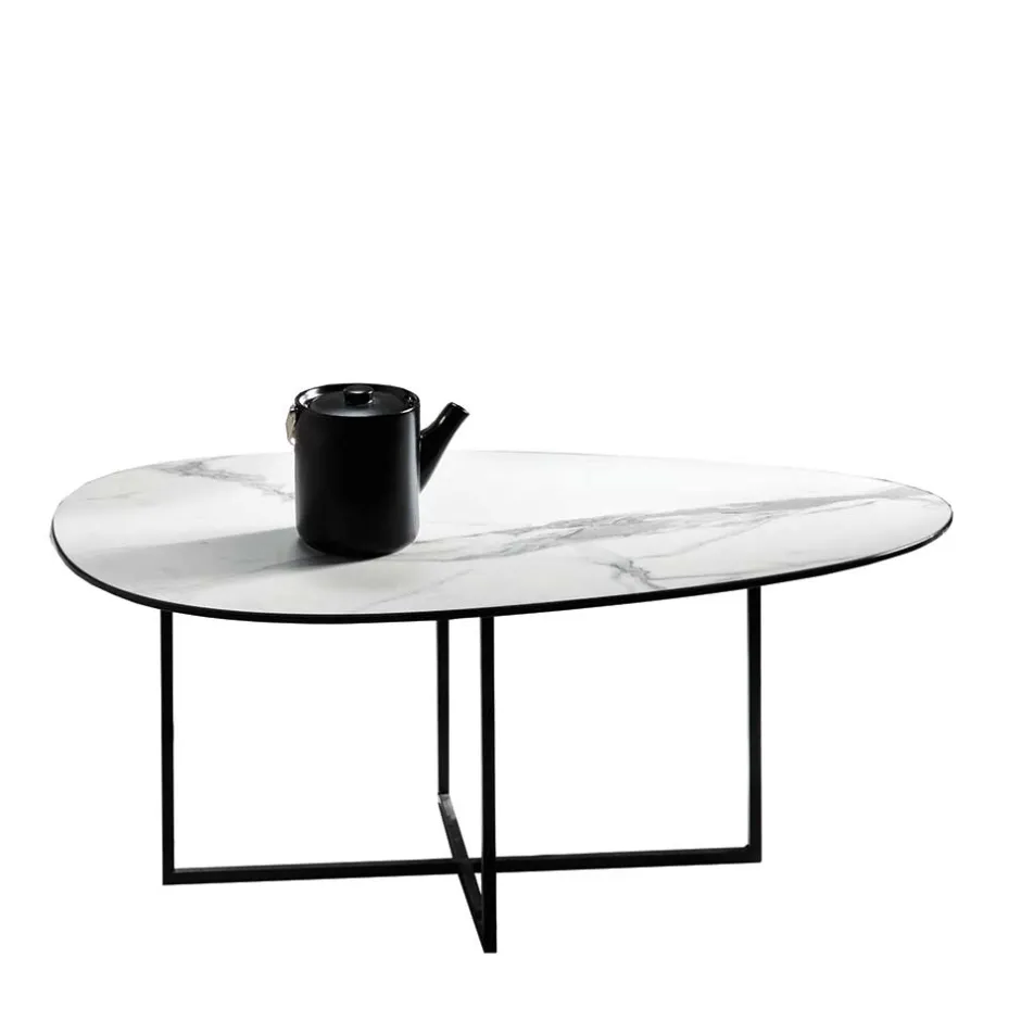 Glastische*Pharao24 Marmor Optik Couchtisch Drobeta