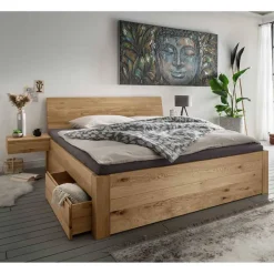 Pharao24 Massives Holzbett Pacurian> Funktionsbetten|Schubkastenbetten