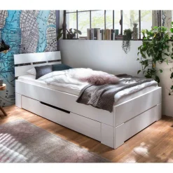 Pharao24 Massives Holzbett Solvaya> Funktionsbetten|Schubkastenbetten