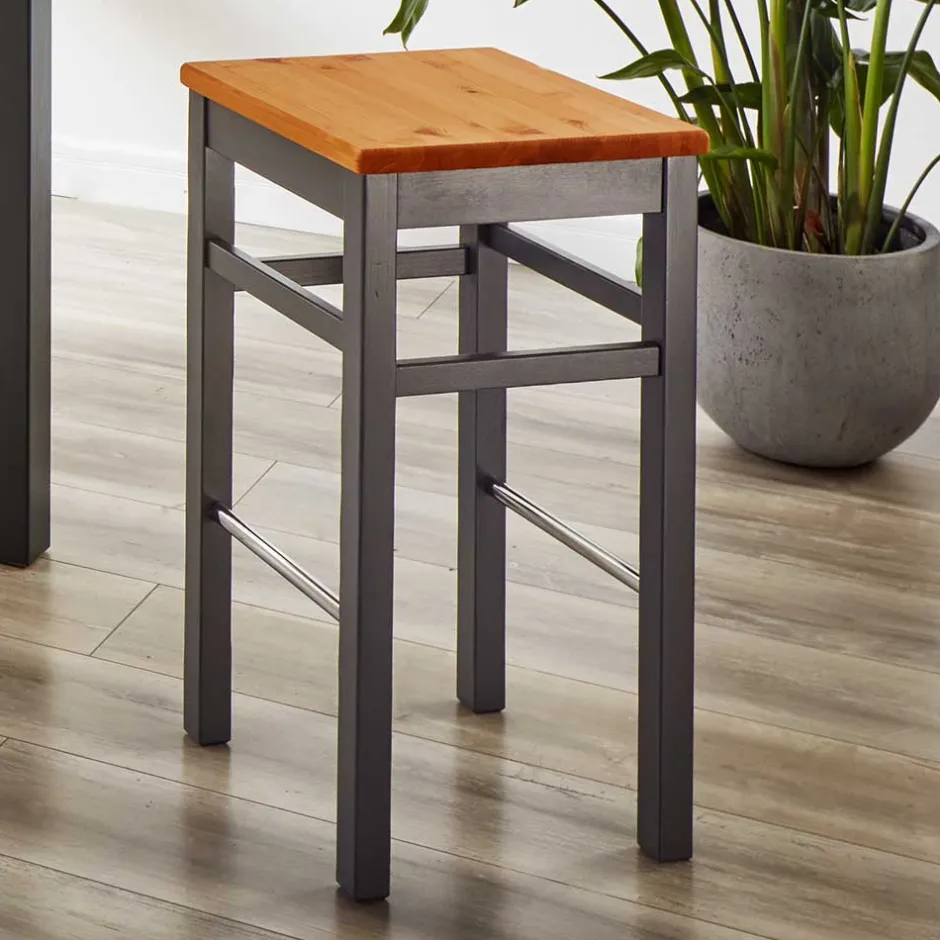 Pharao24 Massivholz Barhocker Candabria> Barmöbel|Hocker