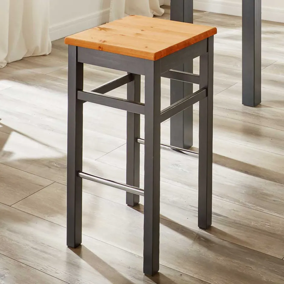 Pharao24 Massivholz Barhocker Candabria> Barmöbel|Hocker