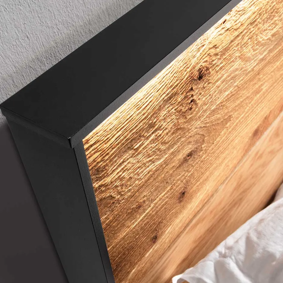 Komfortbetten*Pharao24 Massivholz Bett mit Nachtkonsole Scoddo