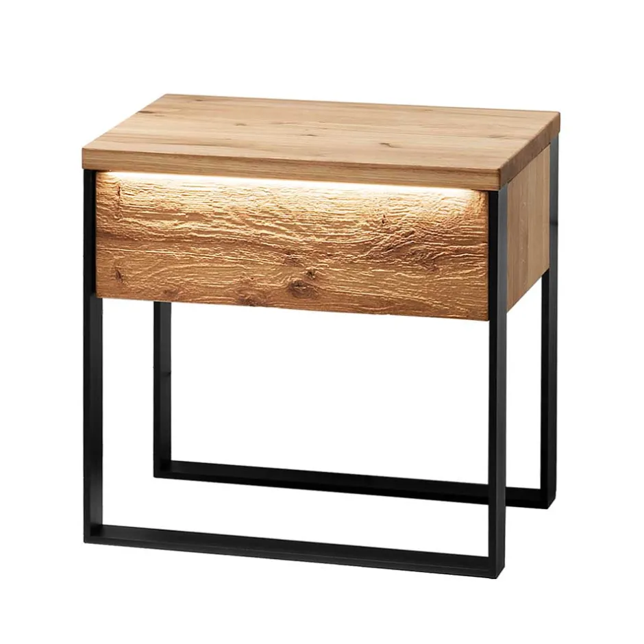 Komfortbetten*Pharao24 Massivholz Bett mit Nachtkonsole Scoddo