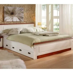 Funktionsbetten|Schubkastenbetten*Pharao24 Massivholz Bett Renemva