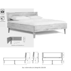 Komfortbetten|Einzelbetten*Pharao24 Massivholz Bettgestell Hocumola