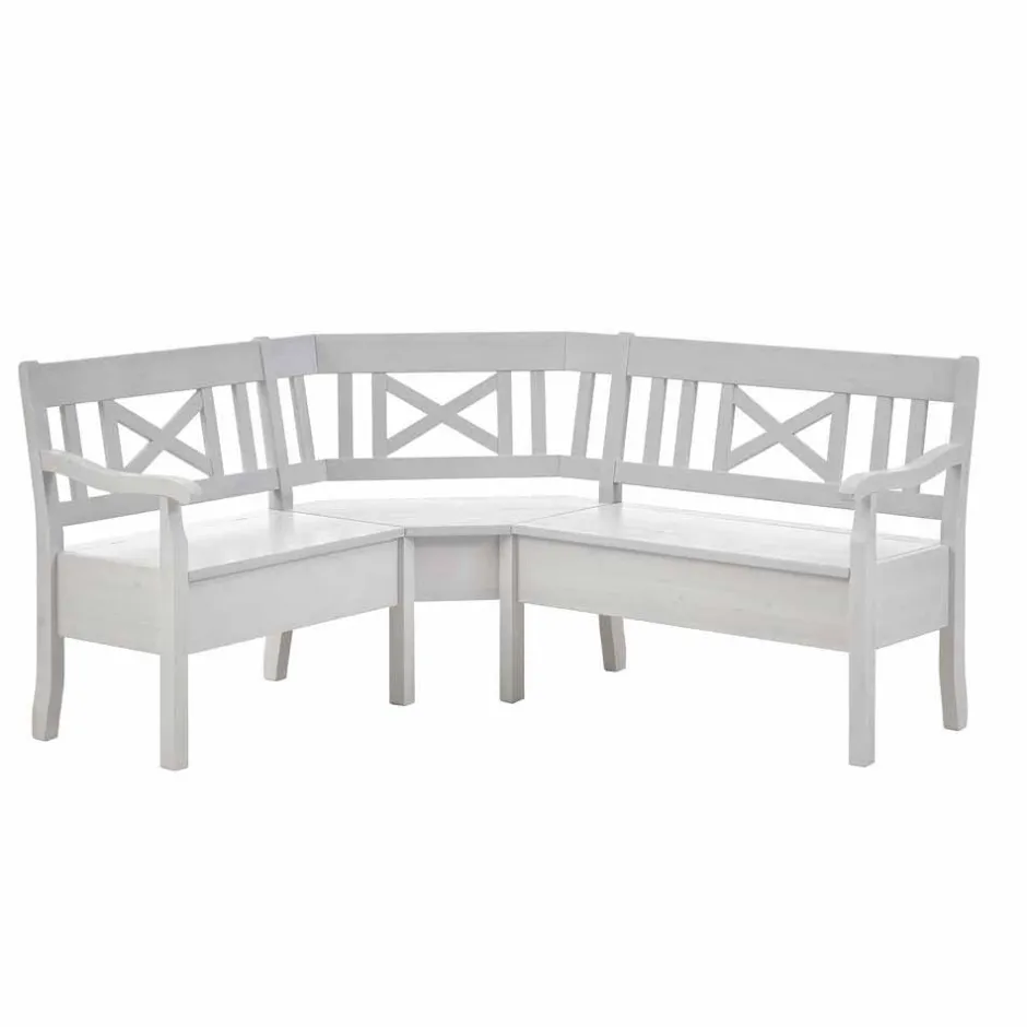 Holzbänke|Esszimmerbänke*Pharao24 Massivholz Eckbank Megida