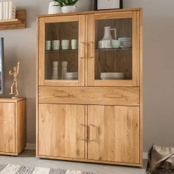 Pharao24 Massivholz Highboard Dulcian> Stauraumvitrinen|Highboards