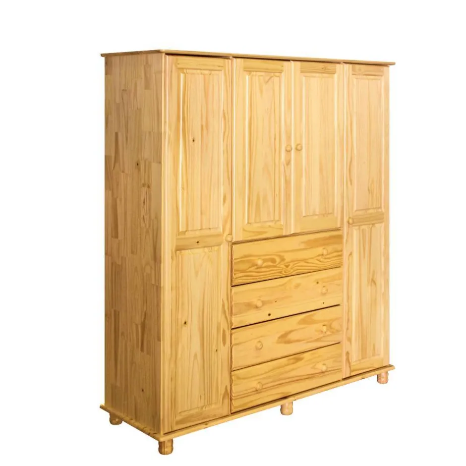 Pharao24 Massivholz Kleiderschrank Plazero> Drehtürenschränke|Massivholz Kleiderschränke