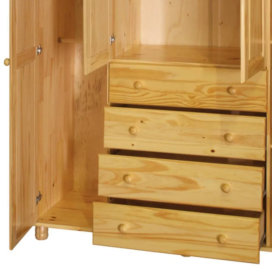 Pharao24 Massivholz Kleiderschrank Plazero> Drehtürenschränke|Massivholz Kleiderschränke