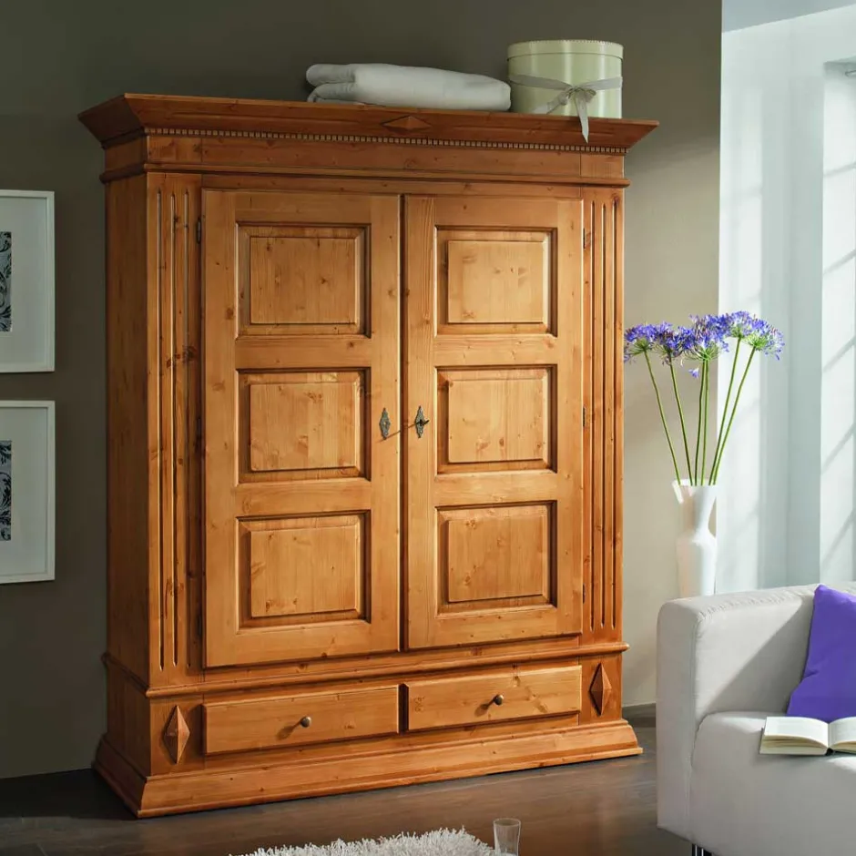 Drehtürenschränke|Massivholz Kleiderschränke*Pharao24 Massivholz Kleiderschrank Leoniara