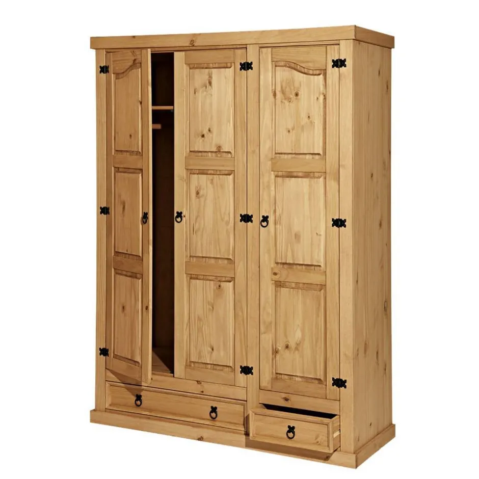 Drehtürenschränke|Massivholz Kleiderschränke*Pharao24 Massivholz Kleiderschrank Ravona