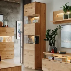 Massivholzmöbel|Vitrinenschrank*Pharao24 Massivholz Vitrine Klever