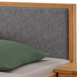 Doppelbetten|Massivholzbetten*Pharao24 Massivholzbett mit Polster Kopfteil Snoba