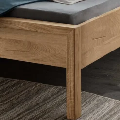 Doppelbetten|Massivholzbetten*Pharao24 Massivholzbett mit Polster Kopfteil Snoba
