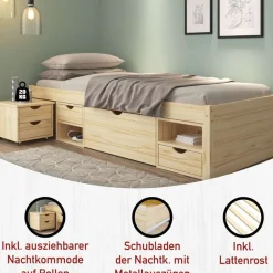 Komfortbetten|Einzelbetten*Pharao24 Massivholzbett Oliver