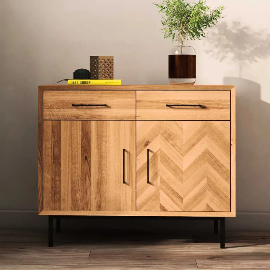 Pharao24 Massivholzkommode Wildeiche geölt Yalley> Flurkommoden