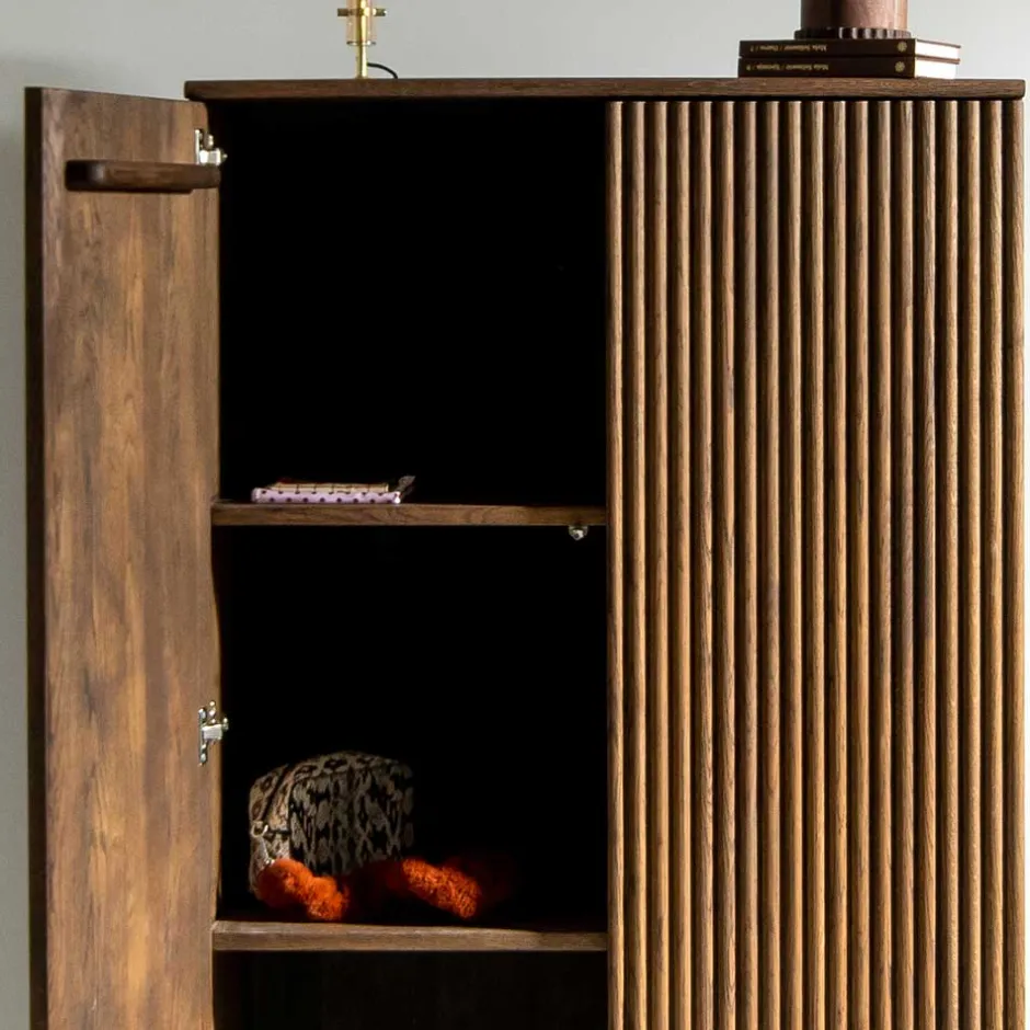 Pharao24 Massivholzschrank Albin> Vitrinenschrank|Wohnzimmervitrinen