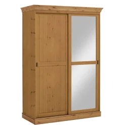 Pharao24 Massivholzschrank Drobeta> Schiebetürenschränke|Massivholz Kleiderschränke