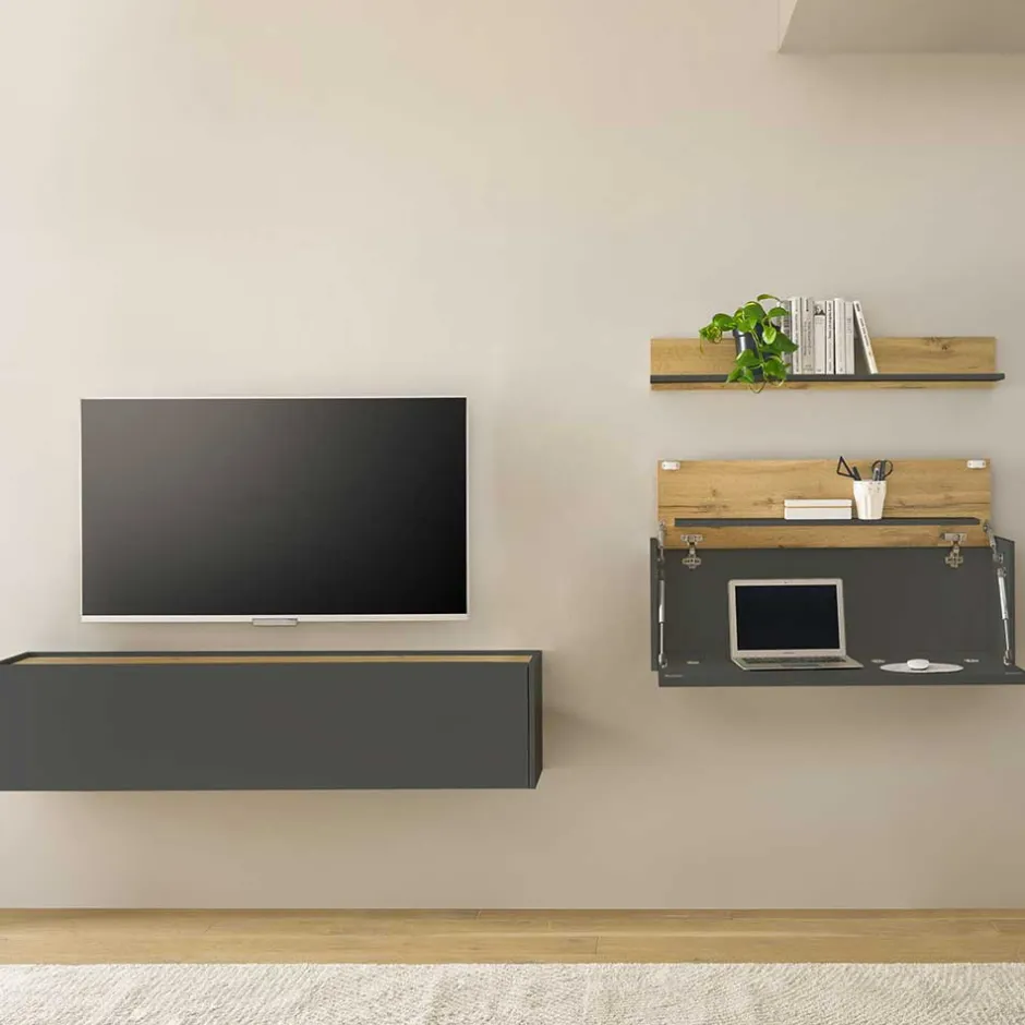 Moderne Wohnwände|Wohnwand 250 Cm*Pharao24 Möbel Wohnzimmer Uzniana