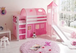 Pharao24 Mädchen Hochbett Pinky>Kinder Kinderhochbetten|Kinderbetten