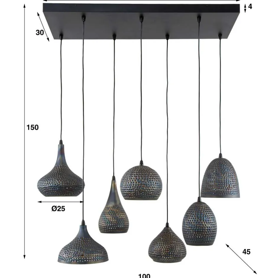 Lampen Und Leuchten*Pharao24 Metall Hängeleuchte Ipolas