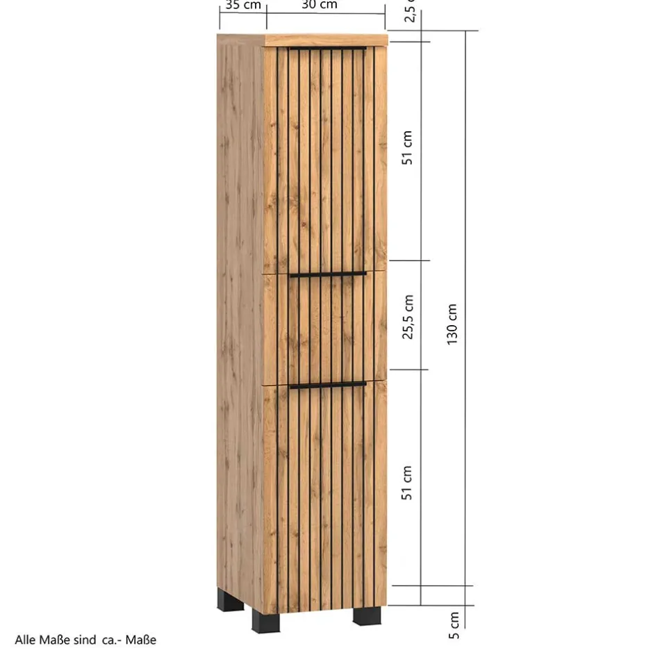 Pharao24 Midibadschrank schmal Cadama> Badezimmerschränke|Bad Hochschränke