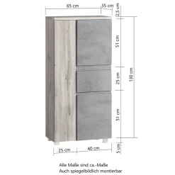 Pharao24 Midischrank mit Schublade Fregato><noscript><img width=