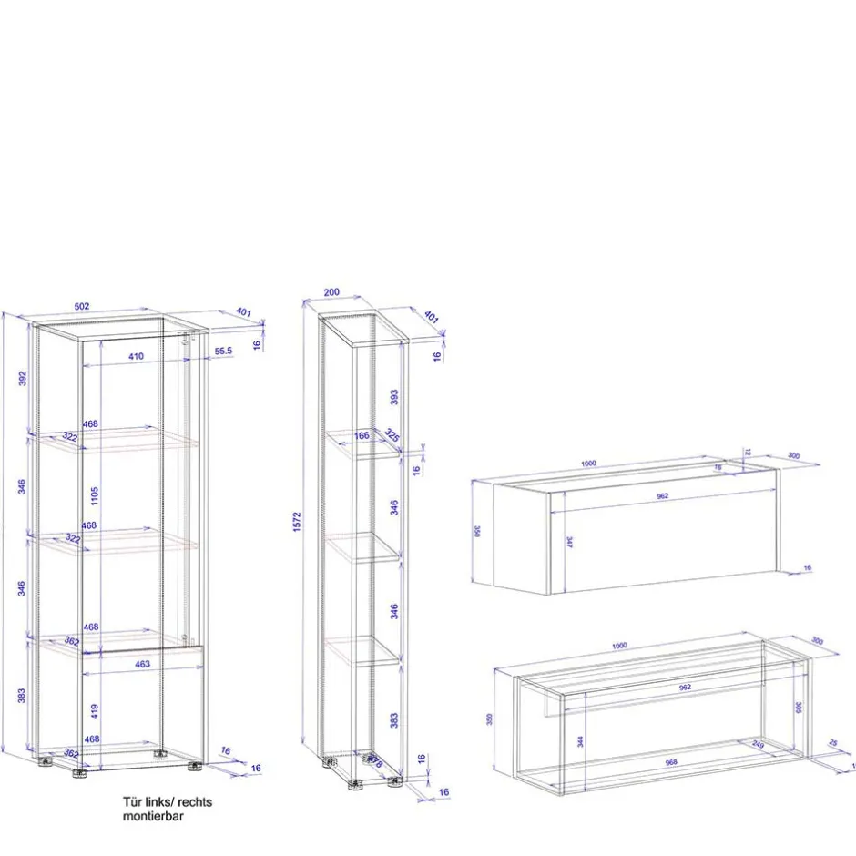 Pharao24 Moderne Anbauwand Rascian> Moderne Wohnwände|Wohnwand 250 Cm