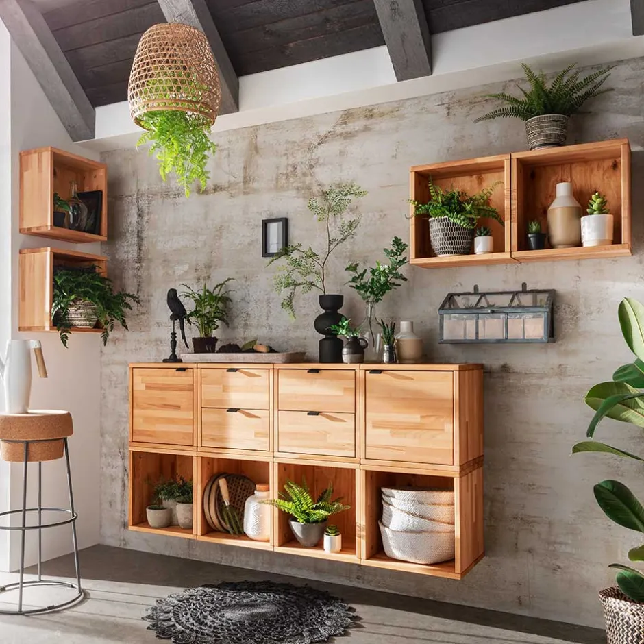 Pharao24 Moderne Modul Wohnwand Sanuel> Moderne Wohnwände|Massivholz Wohnwände