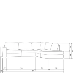 Polstermöbel|Wohnzimmercouch*Pharao24 Moderne Polsterecke Karyon