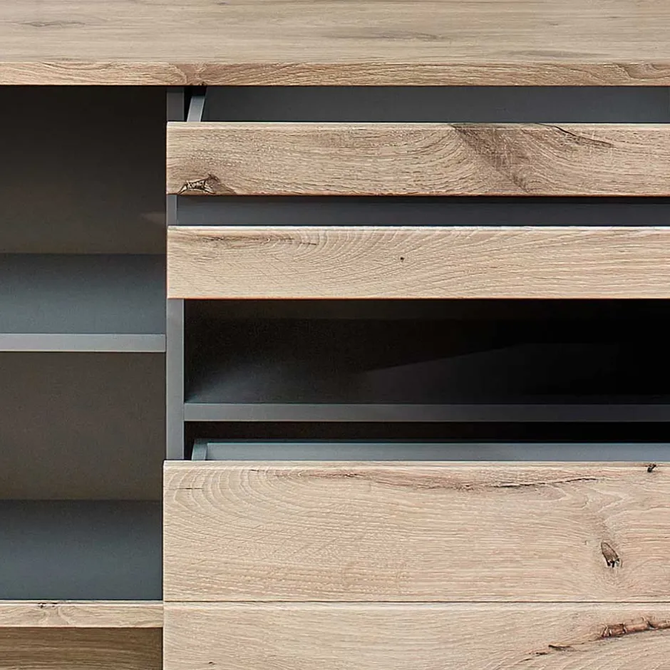 Pharao24 Moderne Wohnwand Griffin> Wohnwand 300 Cm|Moderne Wohnwände