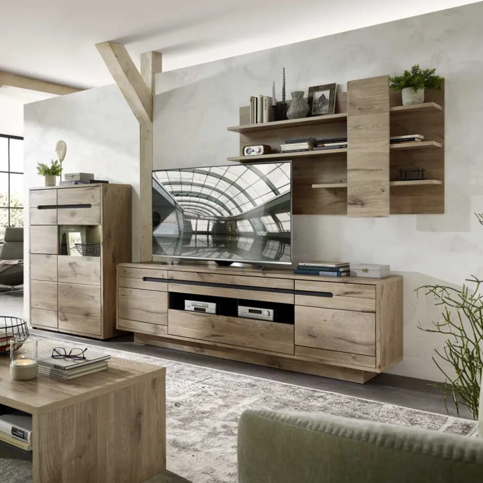 Pharao24 Moderne Wohnwand Griffin> Wohnwand 300 Cm|Moderne Wohnwände