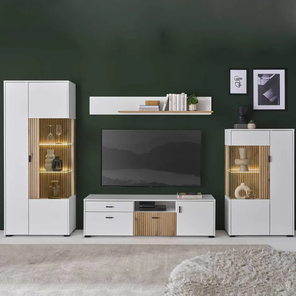 Pharao24 Moderne Wohnwand Saladd> Wohnwand 300 Cm|Moderne Wohnwände