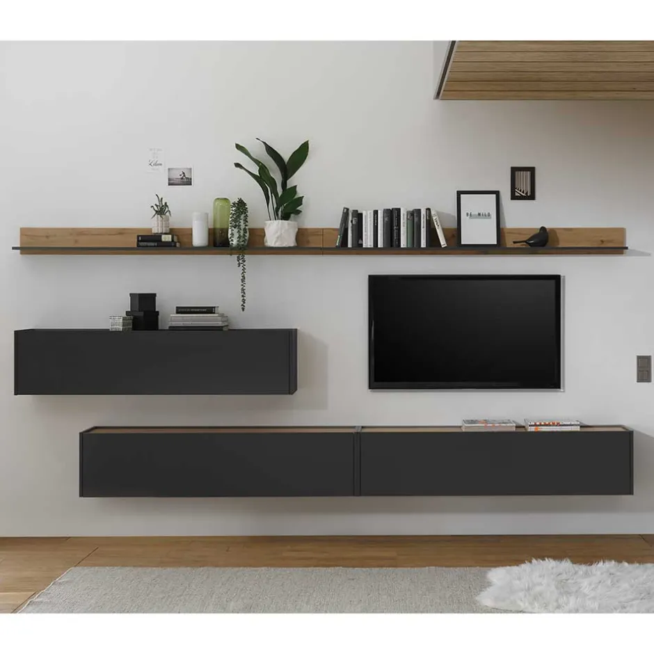 Moderne Wohnwände|Wohnwand 350 Cm*Pharao24 Moderne Wohnwand Uzniana