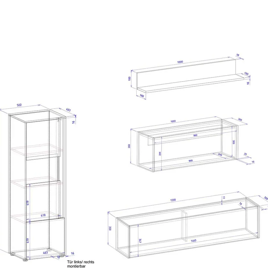 Pharao24 Moderne Wohnzimmermöbel Uzniana> Moderne Wohnwände|Wohnwand 350 Cm