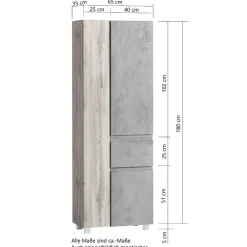 Pharao24 Moderner Bad Hochschrank Lactona><noscript><img width=