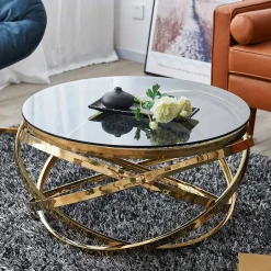 Glastische*Pharao24 Moderner Design Couchtisch Vivien