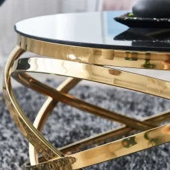 Glastische*Pharao24 Moderner Design Couchtisch Vivien