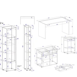 Büromöbel Sets*Pharao24 Modernes Arbeitszimmer Uzniana