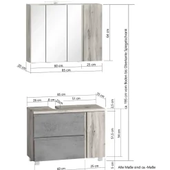 Pharao24 Modernes Badmöbelset Lactona><noscript><img width=