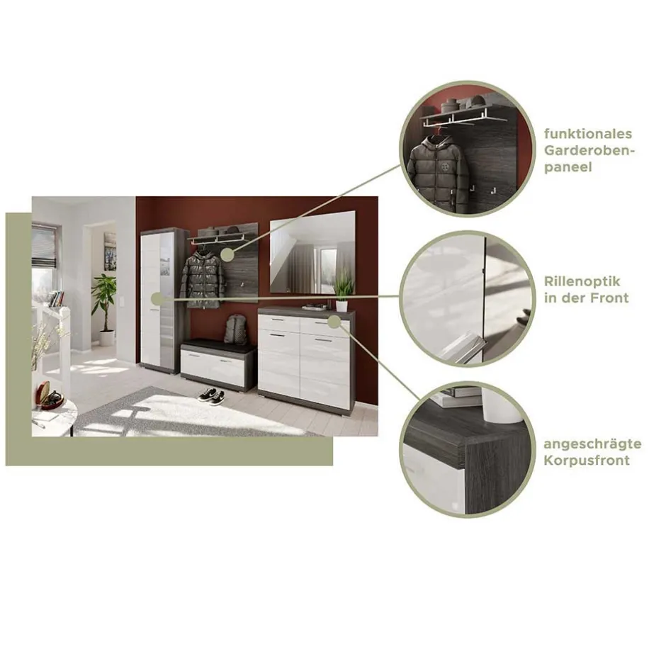 Pharao24 Modernes Flurmöbel Set Hayoran> Garderobensets