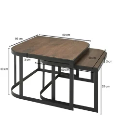Wohnzimmertisch|Beistelltische*Pharao24 Modernes Wohnzimmertisch Set Esvitra