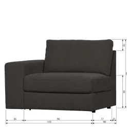 Modulsofas|Einzelsofa*Pharao24 Modul Sofa Lehne links Trois