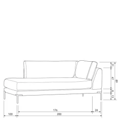 Einzelsofa|Modulsofas*Pharao24 Modulcouch Chaiselongue modern Duffy