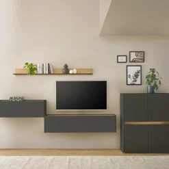 Pharao24 Moebelset mit Schreibplatz Uzniana> Moderne Wohnwände|Wohnwand 350 Cm