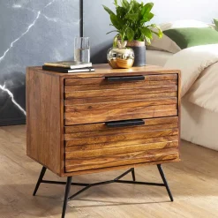 Massivholz Kommoden|Schlafzimmerkommoden*Pharao24 Nachtkommode Felias