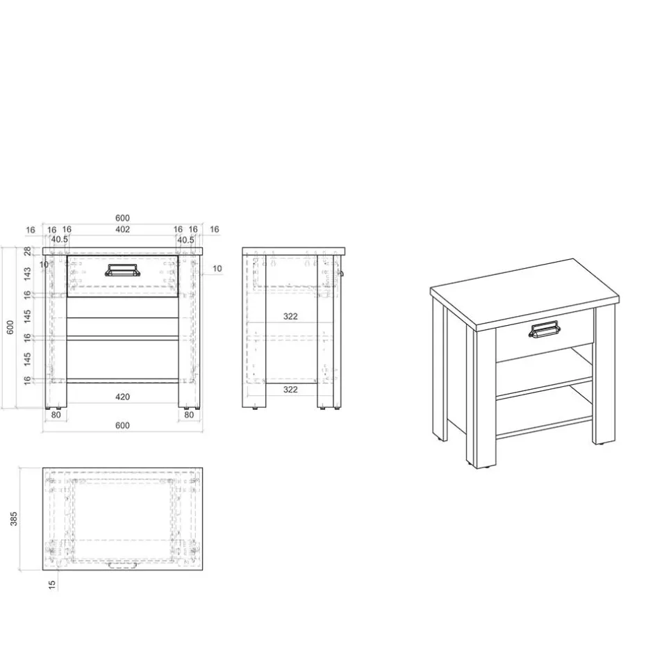 Pharao24 Nachttisch Kommode Dionada> Schlafzimmerkommoden|Nachtkommoden